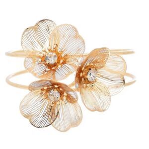 New ZARA Cascading Flowers Gold Floral Bracelet